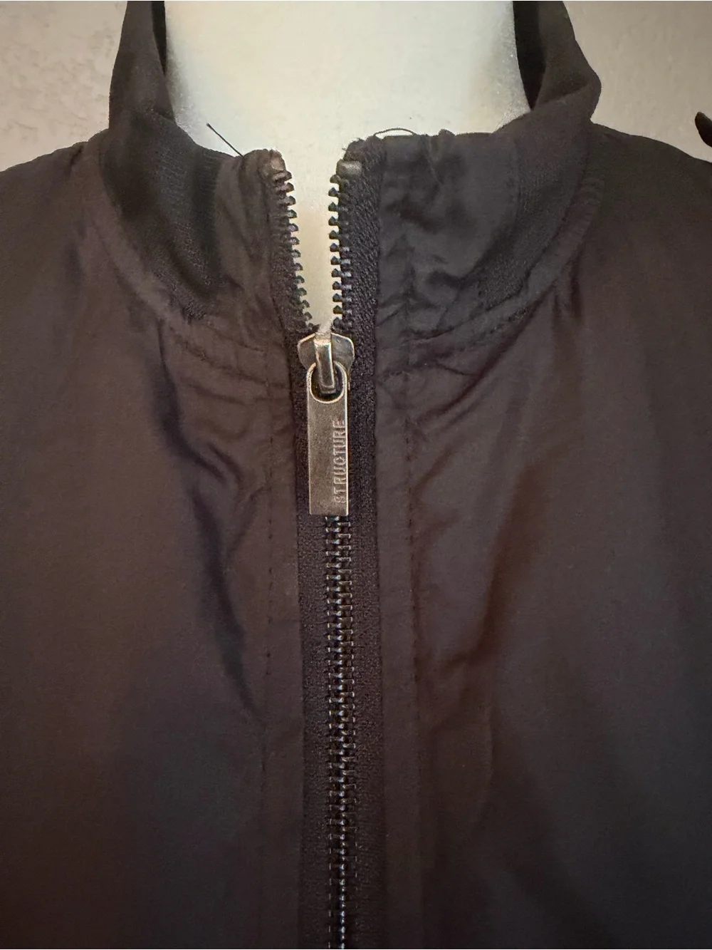 Men's Black Zip-Front Bomber Jacket
